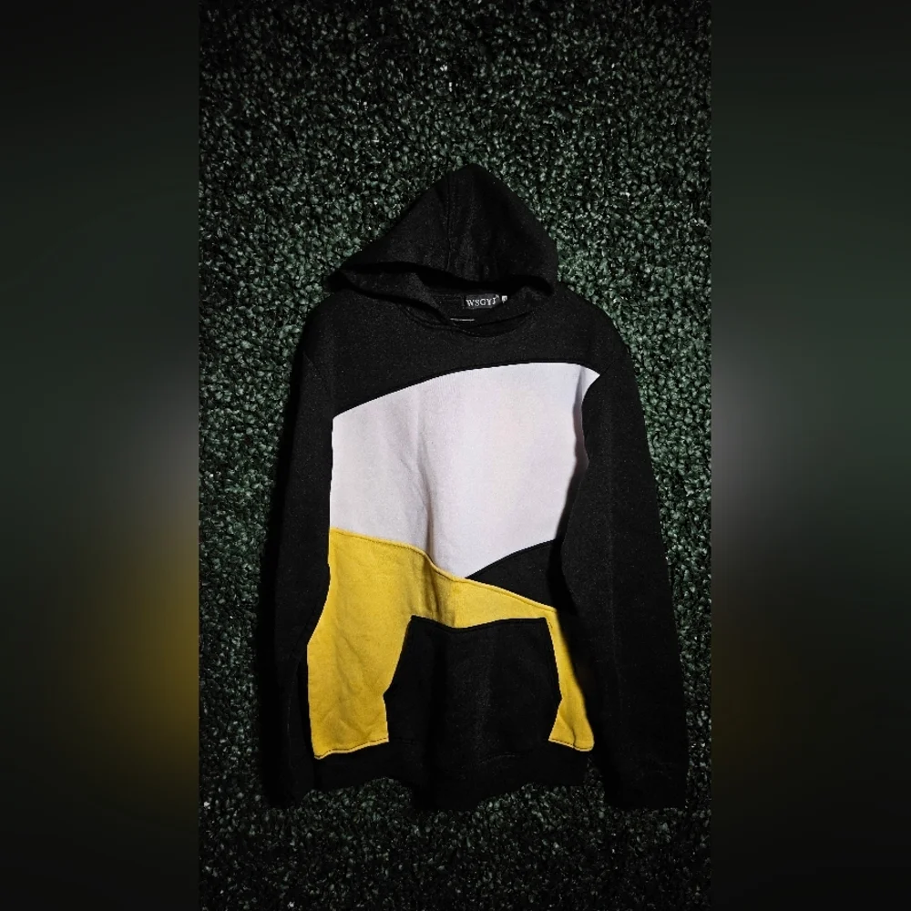 Black and Yellow Colorblock Hoodie